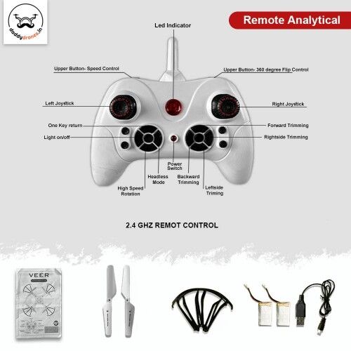 ELECTROBOTIC VEER 360 ALTITUDE HOLD DRONE DOUBLE BATTERY DOUBLE FUN Drone With 2.4